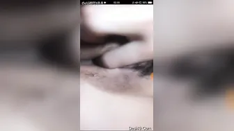 GF Spreading Legs Wide Showing Pussy And Tits To Lover