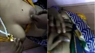 Horny Maid Getting Her Boobs Pressed Hard By Her House Owner