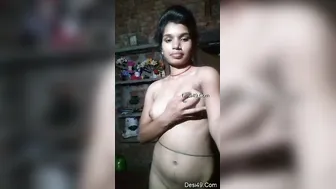Village Girl Recording Herself Naked For Her Boyfriend At Home