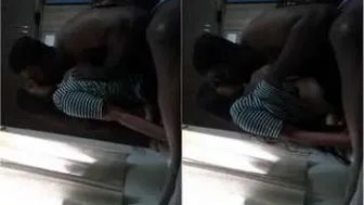 Telugu Couple Kissing Passionately While Squeezing Her Tits