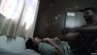 Telugu Couple Kissing Passionately While Squeezing Her Tits
