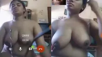 My Babe Flaunting Her Massive Tits And Pussy During Call