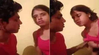 Boyfriend Coaxing His Shy GF To Reveal Her Breasts