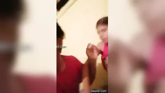 Boyfriend Coaxing His Shy GF To Reveal Her Breasts