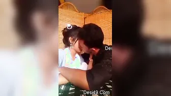 Desi Lovers Kissing Deeply While He Squeezes Her Soft Breasts