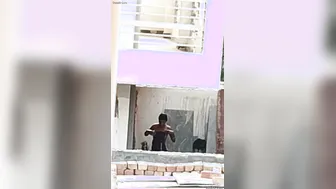 Village Wife Bathing Outdoors Caught On Camera By Hidden Watcher