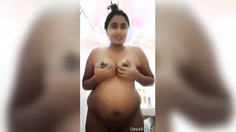 Indian Babe Stripping Naked In The Bath Showing Everything Off