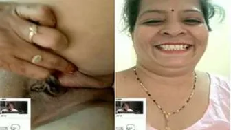 Indian Bhabhi Teasing On Video Call Showing Tits And Pussy