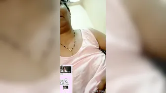 Indian Bhabhi Teasing On Video Call Showing Tits And Pussy