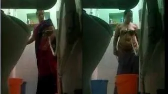 Married Woman Bathing Caught On Hidden Camera In Bathroom