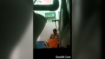 Married Woman Bathing Caught On Hidden Camera In Bathroom