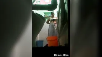 Married Woman Bathing Caught On Hidden Camera In Bathroom