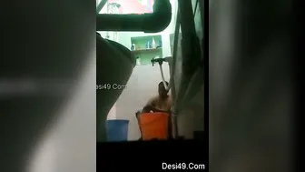 Married Woman Bathing Caught On Hidden Camera In Bathroom