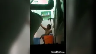 Married Woman Bathing Caught On Hidden Camera In Bathroom