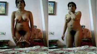 Sexy Desi Babe Stripping Down Showing Tits And Pussy Closeup
