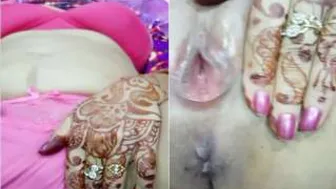 Newlywed Wife Exposing Her Soaking Wet Pussy To Her Husband