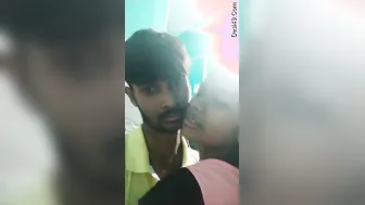 College Lovers Kissing Passionately In Their Secret Hideout