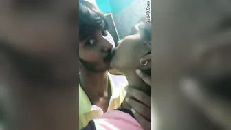 College Lovers Kissing Passionately In Their Secret Hideout