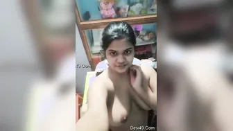 My Desi GF Showing Off Her Natural Boobs For Me First