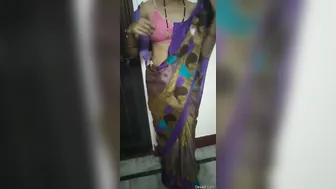 Married Bhabhi Stripping Her Saree Revealing Everything For Me
