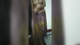 Married Bhabhi Stripping Her Saree Revealing Everything For Me