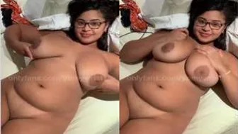 Hot Nri GF Playing With Her Huge Natural Tits All Alone