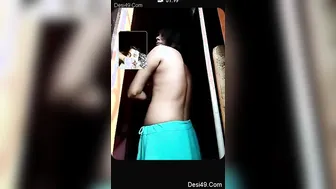 Married Bhabhi Exposing Her Perfect Tits During Video Chat Time