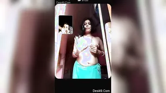 Married Bhabhi Exposing Her Perfect Tits During Video Chat Time