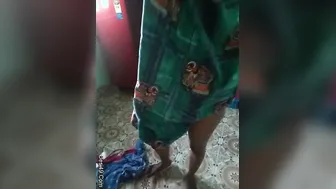 Desi Bhabhi Getting Dressed While Hubby Secretly Records Her Ass