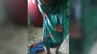 Desi Bhabhi Getting Dressed While Hubby Secretly Records Her Ass