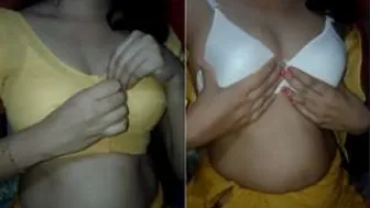 Married Woman Removing Saree Groping Her Soft Boobs Sensually
