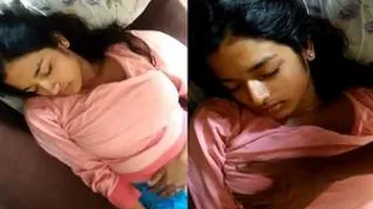 Shy GF Moaning While Lover Squeezes Her Soft Boobs