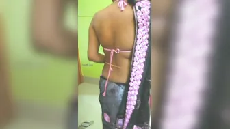Village Girl Doing Her Sensual Saree Strip Tease At Home Today