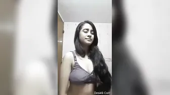 Cute Desi Babe Taking Off Her Top Exposing Boobs For Her Lover
