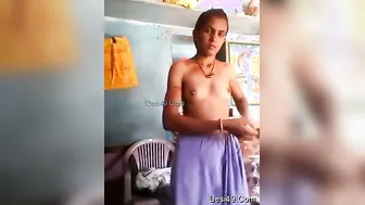 Married Bhabhi Undressing And Revealing Her Boobs And Shaved Slit