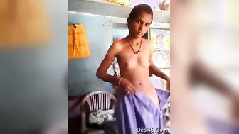 Married Bhabhi Undressing And Revealing Her Boobs And Shaved Slit