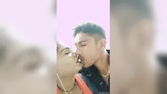 Caught My Village Bhabhi Kissing Devar Outdoors Behind The House