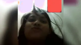 Cute GF Flashing Her Perky Tits On Video Call For Him
