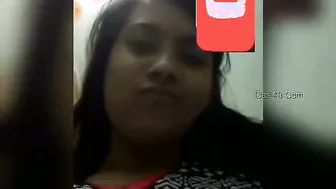 Cute GF Flashing Her Perky Tits On Video Call For Him