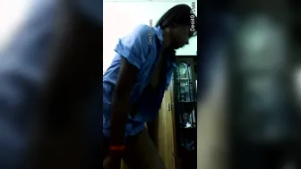 GF Stripping Off Her Shirt Exposing Tits And Pussy