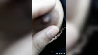 GF Letting Her Lover Squeeze Her Tits Outdoor In Village