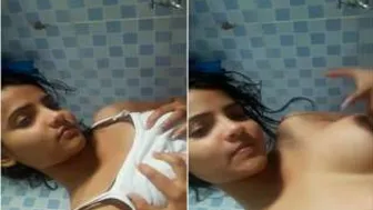Playful Desi GF Squeezing And Teasing Her Soft Boobs