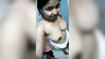 Desi GF Stripping Down Revealing Her Tits And Pussy Again