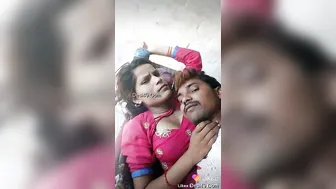 Village Lovers Kissing And Touching Intimately In Secret Spot