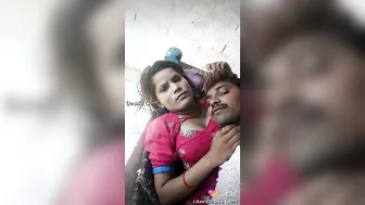 Village Lovers Kissing And Touching Intimately In Secret Spot