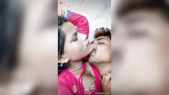 Village Lovers Kissing And Touching Intimately In Secret Spot