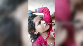 Village Lovers Kissing And Touching Intimately In Secret Spot