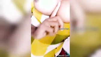 Village Babe Pulling Up Her Top Flashing Her Tits Outdoors