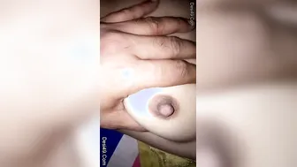 Married Wife Getting Her Boobs Squeezed Hard By Her Husband