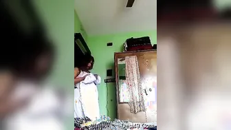 Catching My Desi GF Undressing In The Bedroom Today